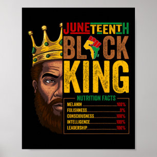 Juneteenth Black King Nutritional Facts Pride Afri Poster