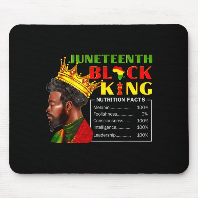 Juneteenth black king nutritional facts pride mouse pad (Front)