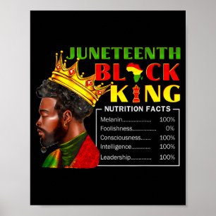 Juneteenth black king nutritional facts pride poster
