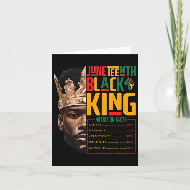 Juneteenth Black King Pride African Nutritional Fa Card (Front)
