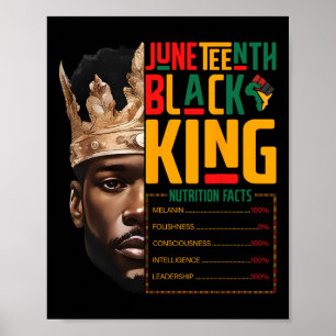 Juneteenth Black King Pride African Nutritional Fa Poster