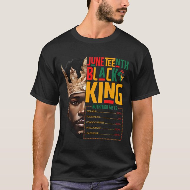 Juneteenth Black King Pride African Nutritional Fa T-Shirt (Front)