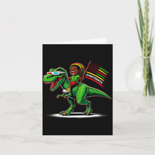 Juneteenth black king riding t rex dino funny boys card