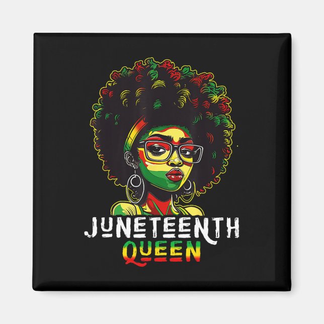 Juneteenth Black Melanin Queen Natural Afro Hair W Magnet (Front)