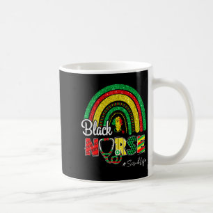juneteenth black nurse scrub life rainbow afro afr coffee mug