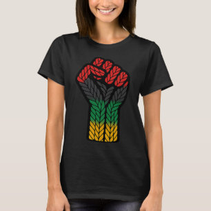 Juneteenth Black Power Fist 1865 Black History Pan T-Shirt