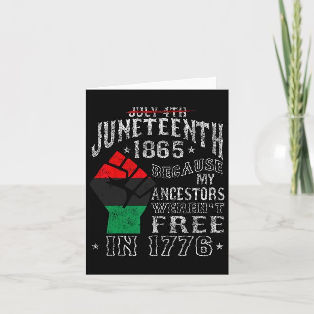 Juneteenth Black Pride African American Flag Men W Card (Front)