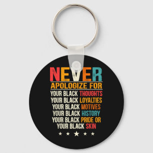 Juneteenth Black Pride Never Apologise Black Histo Key Ring