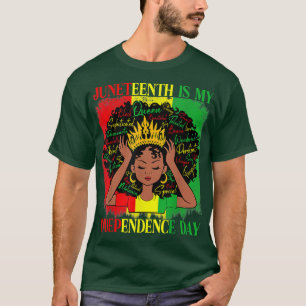 Juneteenth Black Queen Afro Melanin Girl Magic Wom T-Shirt