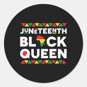 Juneteenth Black Queen Classic Round Sticker