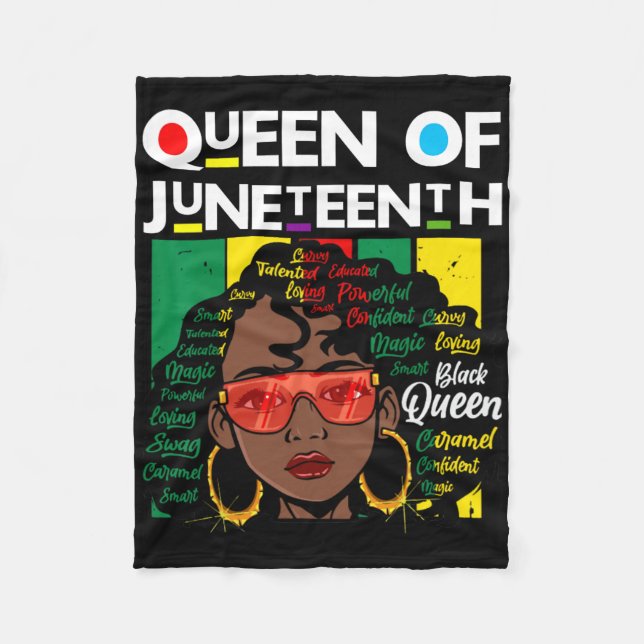 Juneteenth Black Queen Melanin Girl Magic Sista Wo Fleece Blanket (Front)