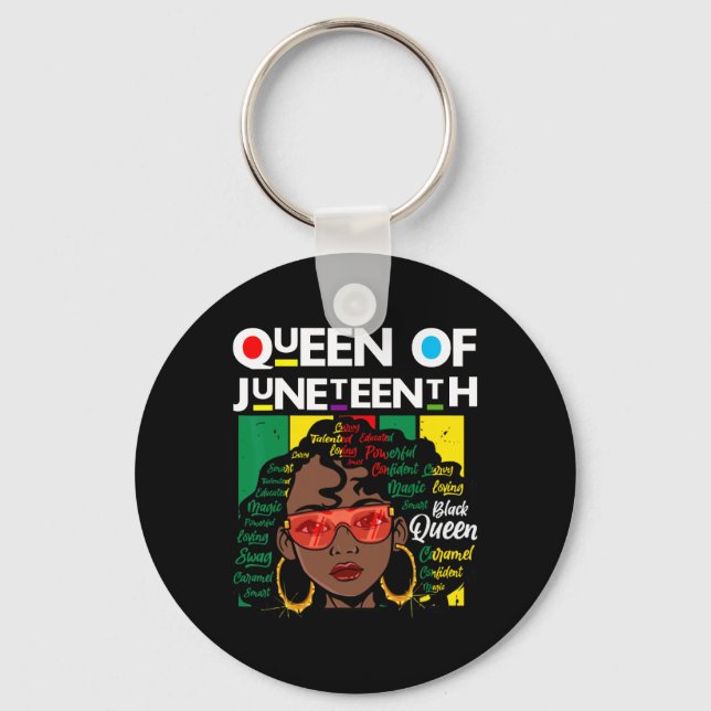 Juneteenth Black Queen Melanin Girl Magic Sista Wo Key Ring (Front)