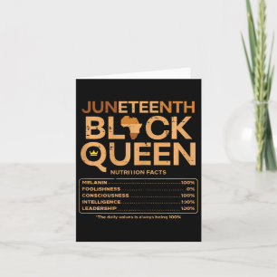 Juneteenth Black Queen Melanin Nutrition Matching Card