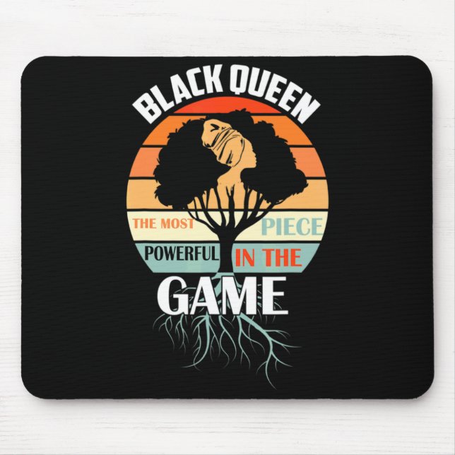 juneteenth black queen most powerful chess african mouse pad (Front)