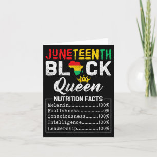 Juneteenth Black Queen Nutrition Fact 1865 African Card