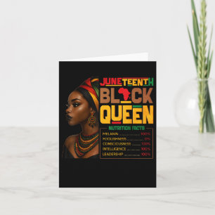 Juneteenth Black Queen Nutrition Facts Pride Afric Card