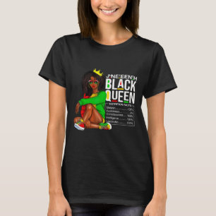 Juneteenth Black Queen Nutritional Facts 4th Of Ju T-Shirt