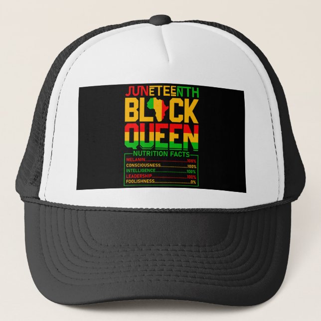 Juneteenth Black Queen Trucker Hat (Front)