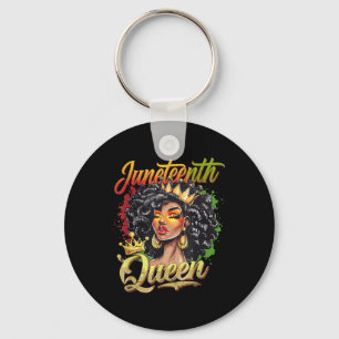 Juneteenth Black Queen Vibes Funny Juneteenth 1865 Key Ring