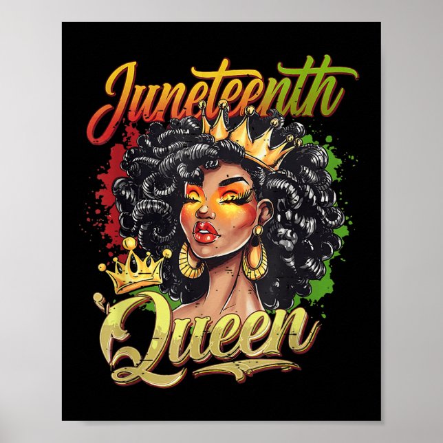 Juneteenth Black Queen Vibes Funny Juneteenth 1865 Poster (Front)