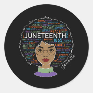 Juneteenth Black Woman Black Rights Classic Round Sticker