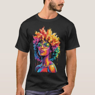 Juneteenth Black Woman Queen Afro African Melanin  T-Shirt