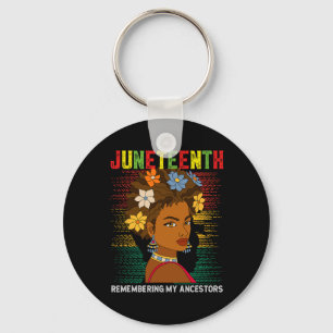 Juneteenth Black Woman Remembering My Ancestors Gi Key Ring