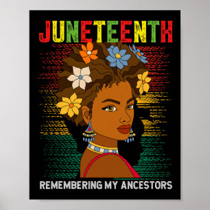 Juneteenth Black Woman Remembering My Ancestors Gi Poster