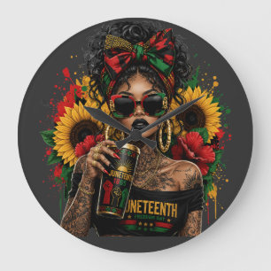 Juneteenth Black Women African American History Large Clock