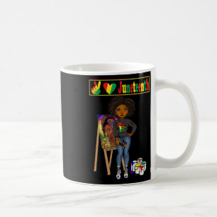 Juneteenth Black Women Melanin Peace Love Juneteen Coffee Mug