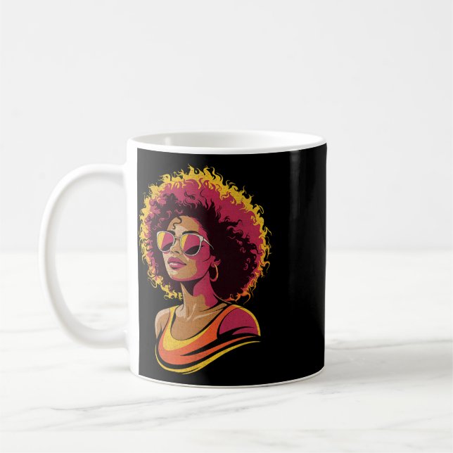 Juneteenth Black Women Melanin Queen African Ameri Coffee Mug (Left)
