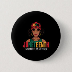 Juneteenth Black Women Melanin Queen Since 1865 Fr 6 Cm Round Badge