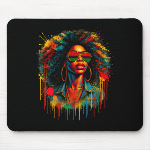 Juneteenth Black Women Queen Afro African Melanin Mouse Pad