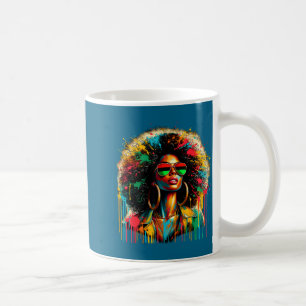 Juneteenth black womens queen afro african melanin coffee mug