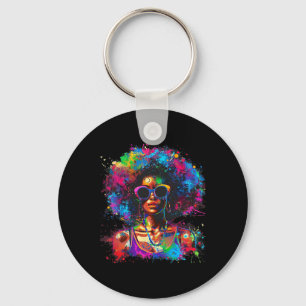 Juneteenth Black Womens Queen Afro African Melanin Key Ring