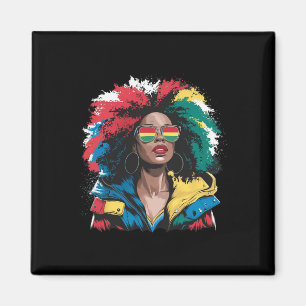 Juneteenth Black Womens Queen Afro African Melanin Magnet