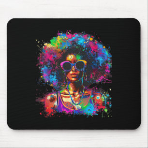 Juneteenth Black Womens Queen Afro African Melanin Mouse Pad