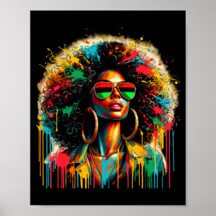 Juneteenth black womens queen afro african melanin poster
