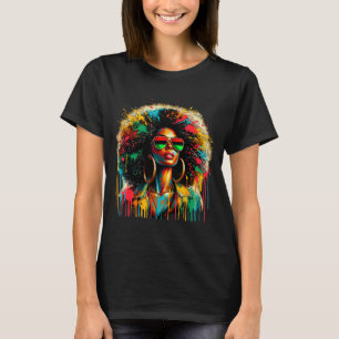 Juneteenth black womens queen afro african melanin T-Shirt