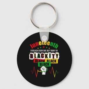 Juneteenth Blackity African America Black History Key Ring
