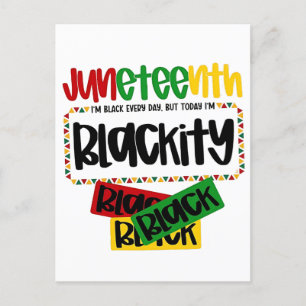 Juneteenth Blackity Black Black Black Funny  Announcement Postcard