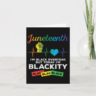 Juneteenth Blackity Black Fist Heartbeat 1865 Men Card