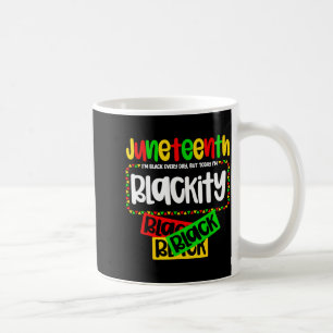 Juneteenth blackity black history afro woman black coffee mug