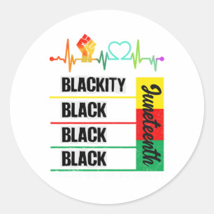Juneteenth Blackity Heartbeat Black History Africa Classic Round Sticker