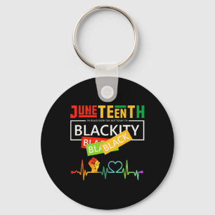 Juneteenth Blackity Heartbeat Black History Africa Key Ring