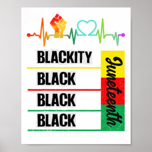 Juneteenth Blackity Heartbeat Black History Africa Poster