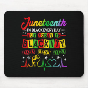Juneteenth Blackity Heartbeat Freedom Black Histor Mouse Pad