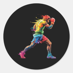 Juneteenth Boxing Athletes Kickboxing June 19th Si Classic Round Sticker