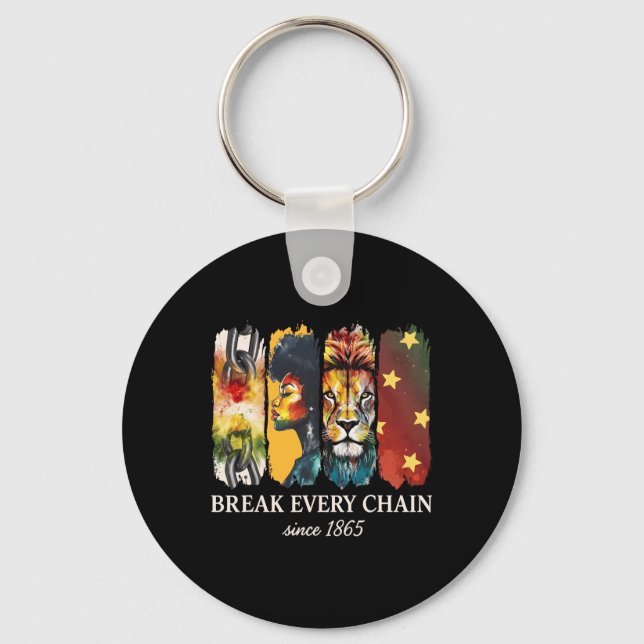 Juneteenth Break Every Chain Black Freedom June 19 Key Ring (Front)