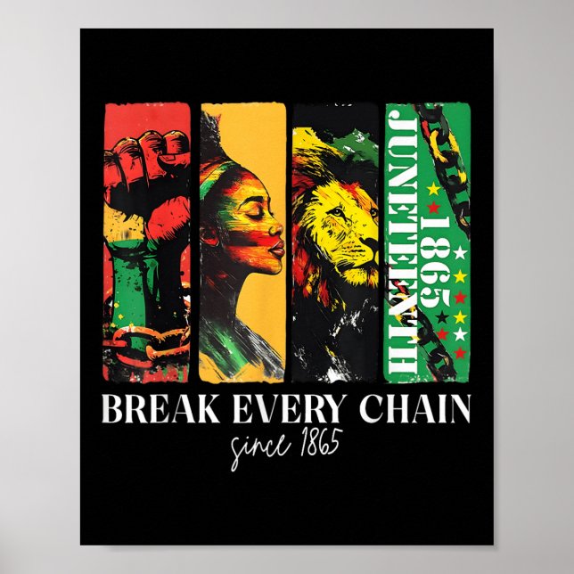 Juneteenth Break Every Chain Black Freedom June 19 Poster (Front)